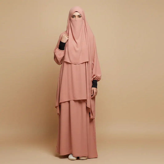 3 Piece Jilbab Set (Jilbab + Skirt + Khimar)