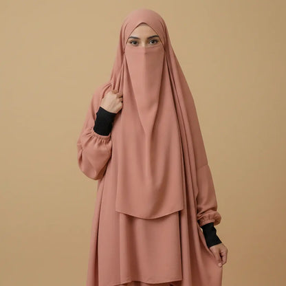 3 Piece Jilbab Set (Jilbab + Skirt + Khimar)