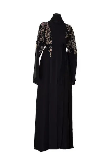 Black Blossom Elegance Abaya