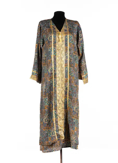 Heritage Print Front Open Abaya